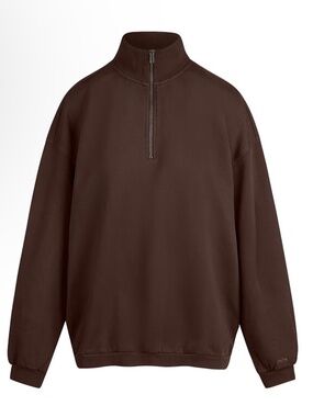 Boyfriend Fleece Oversized Half Zip Pullover (Espresso) NWT!!!